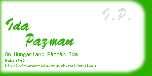 ida pazman business card