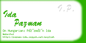 ida pazman business card